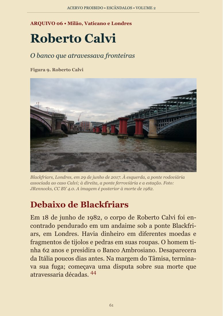 Página real 61 sobre Roberto Calvi